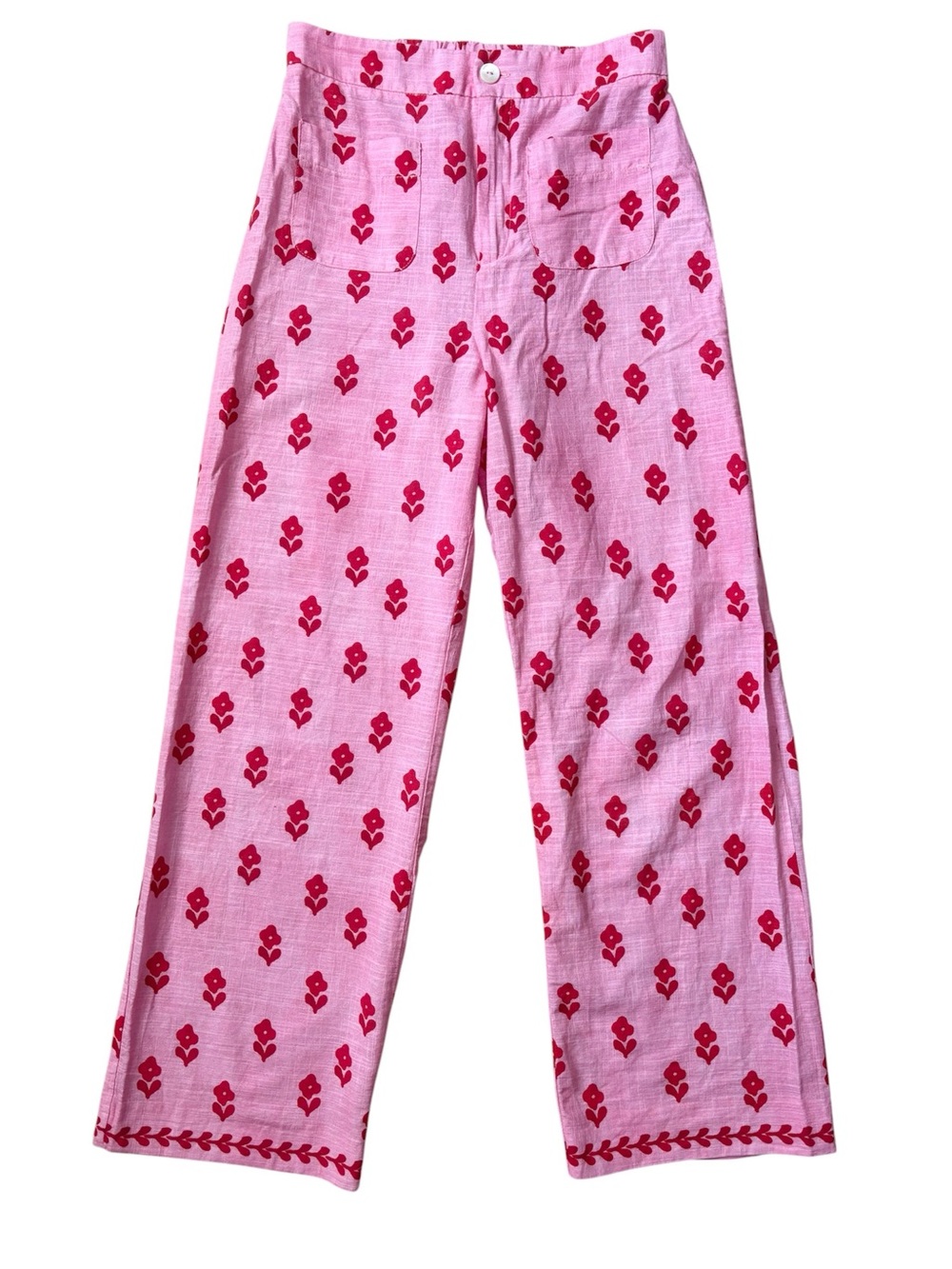Zara Girl’s Flower Print Patch Pocket Pants